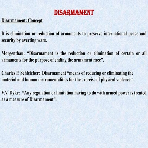 Disarmament