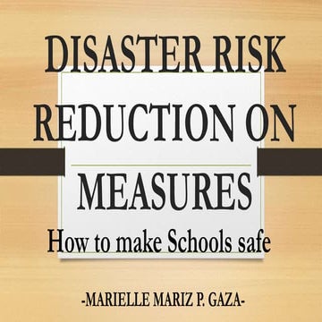 Disaster Risk Reduction