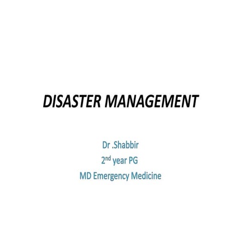 role of doctors in disaster