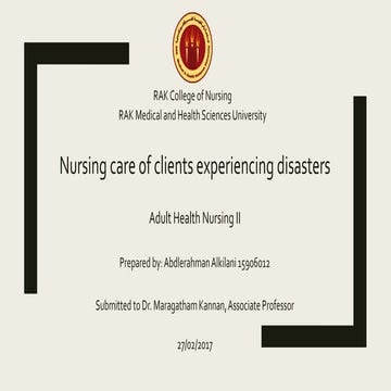 Disaster Management - Nursing