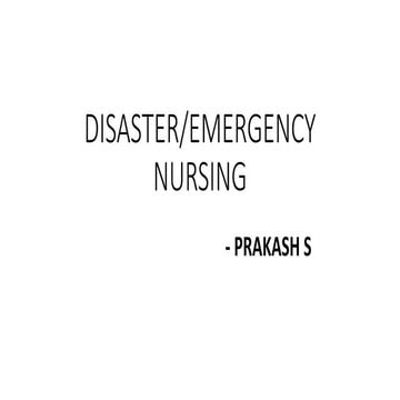 DISASTER NURSING/EMERGENCY NURSING MANAGEMENT