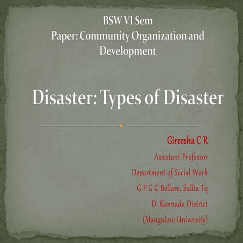 Disaster and its types