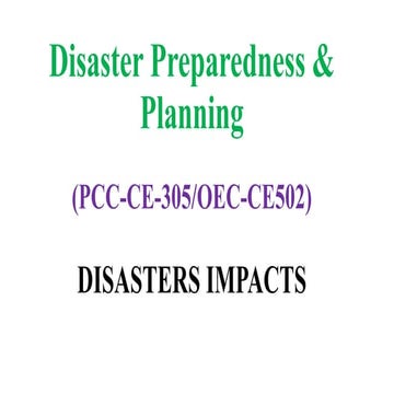 Disaster impacts