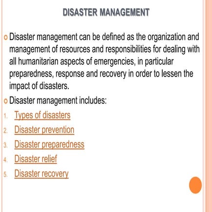 Disaster management(EVS)