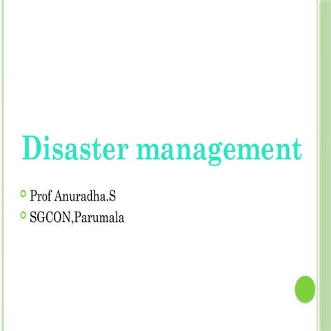disaster Management.pptx VIIth Sem B.Sc Nursing
