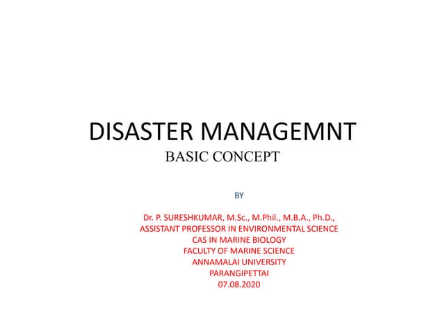 Disaster management basic concept 2020