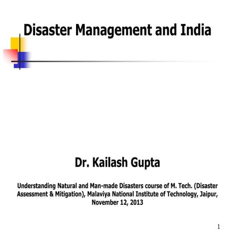 Disaster management and india