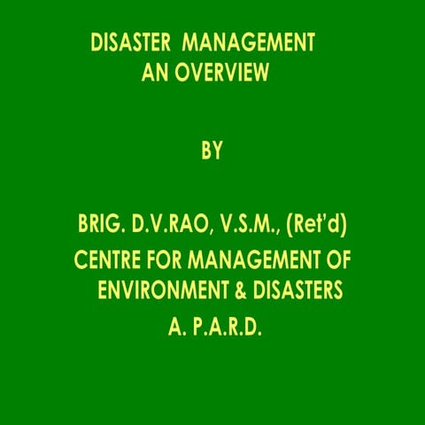 Disaster management an overview