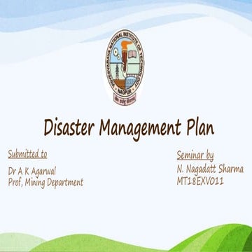 Disaster management and its planning