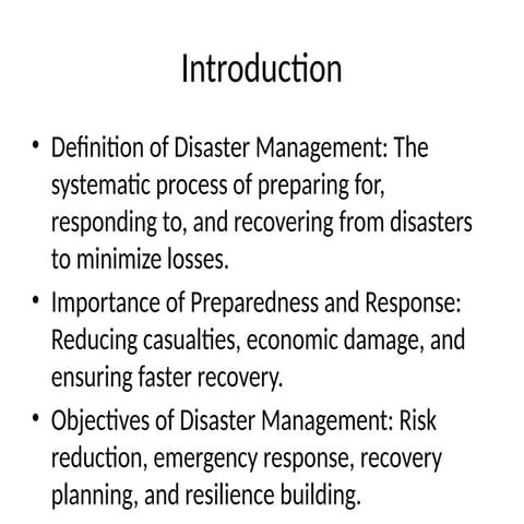 Comprehensive Disaster Management: Preparedness, Response, and Recovery ...