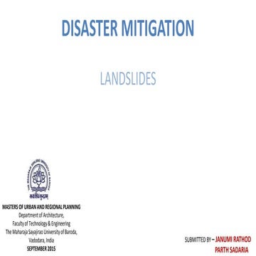 Disaster mitigation - land slide