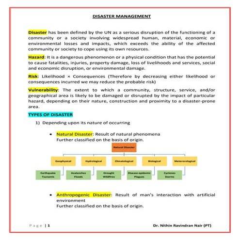 ROLE OF PHYSIOTHERAPY IN DISASTER MANAGEMENT