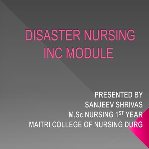 Disaster nursing inc module