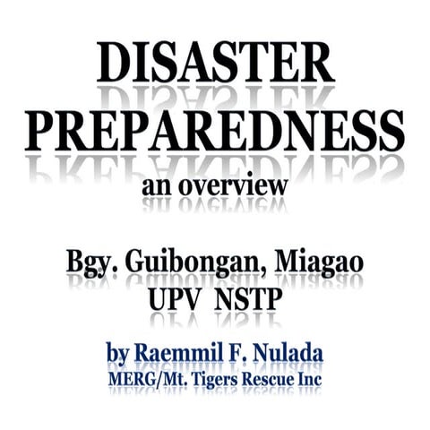 Disaster preparedness