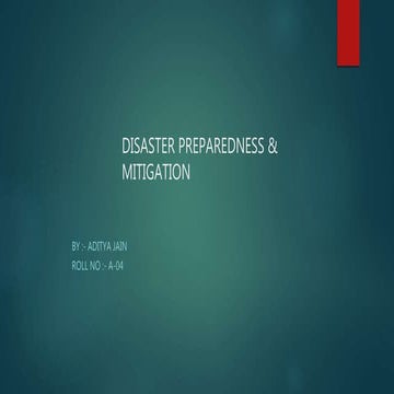 Disaster preparedness & mitigation