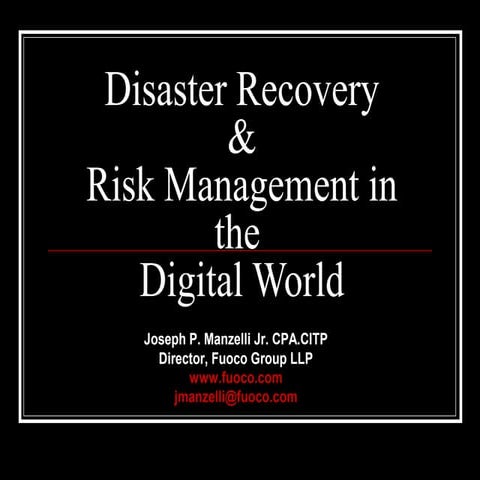 Disaster recovery enw