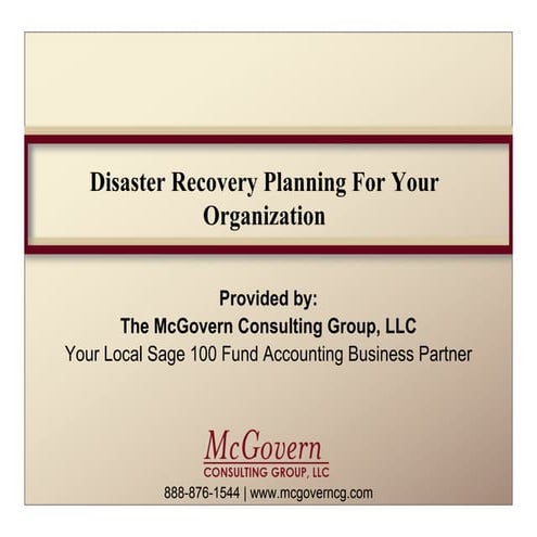 Disaster Recovery 