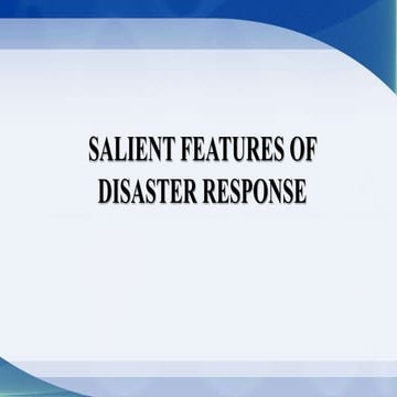 Disaster response