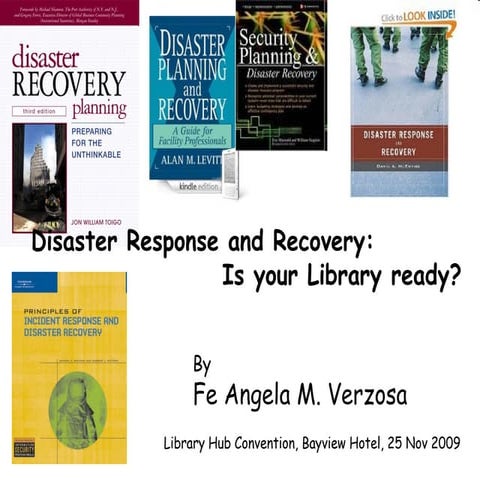 Disaster Response And Recovery Is Your Library Ready