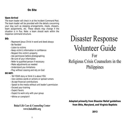 Disaster Response Volunteer Guide