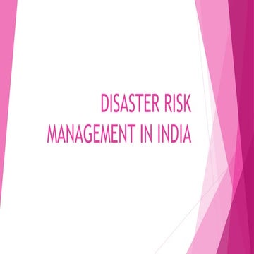 DISASTER RISK MANAGEMENT IN INDIA STUDYS
