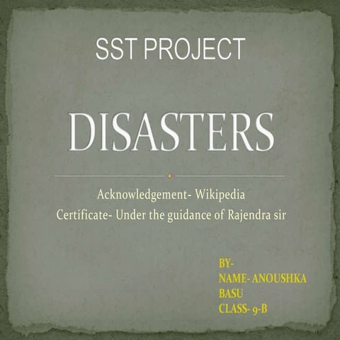 Disasters (natural/man-made)