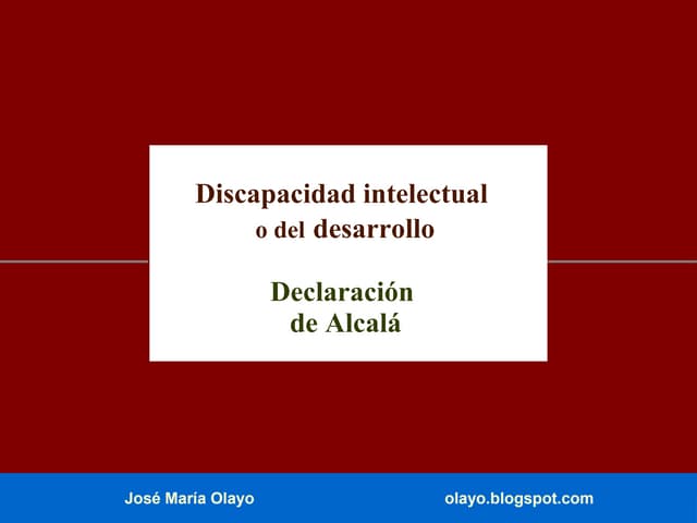 Discapacidad intelectual. declaraci...