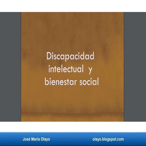 Discapacidad intelectual y bienestar social. | PDF