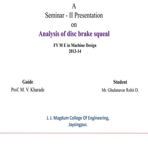 A disc brake is a type of brake that uses the calipers to squeeze pairs of pa...