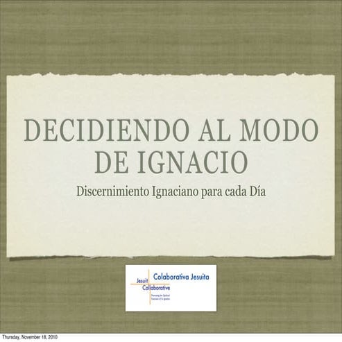 Discerniendo al modo de Ignacio