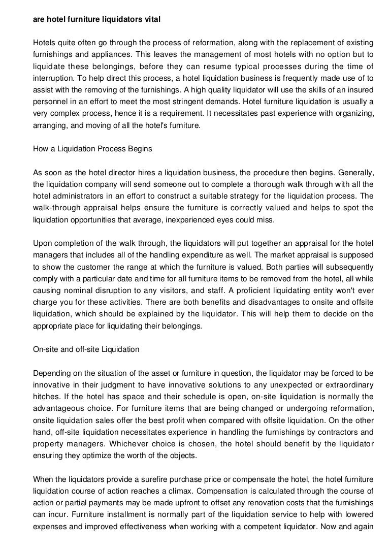 Facts You Did Not Realize Concerning Hotel Furniture Liquidation