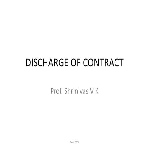 Discharge  of  contract- Business law