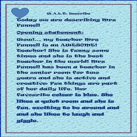 Discibing about mrs funnell