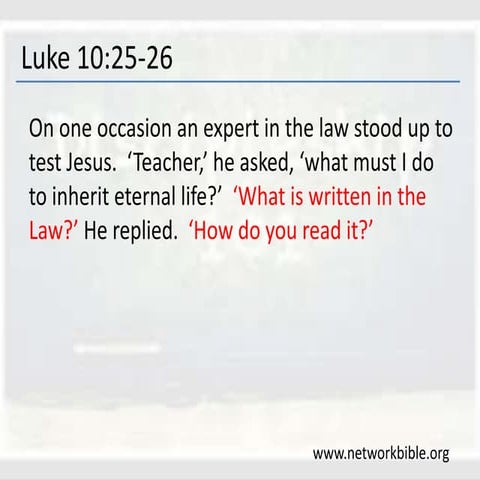 The Good Samaritan Luke 10:25-37 | PDF