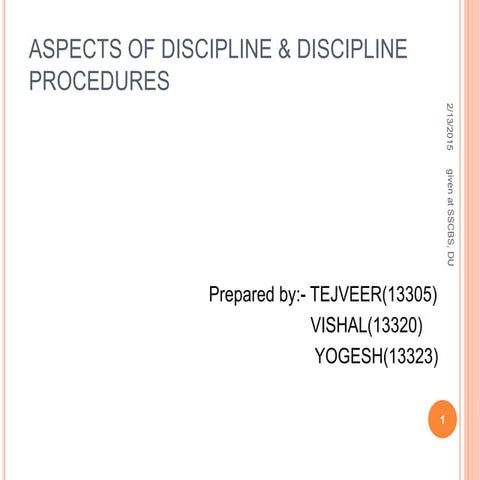 Disciplinary procedures