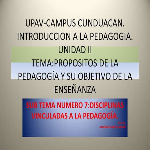 Disciplinas vinculadas a la pedagogía 