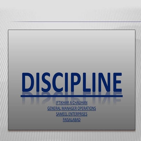  Importance of Discipline 
