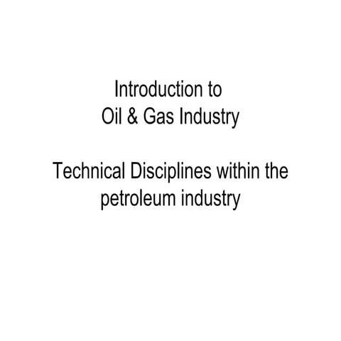 Oil & Gas Disciplines
