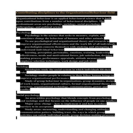 Disciplines contributing ob.doc