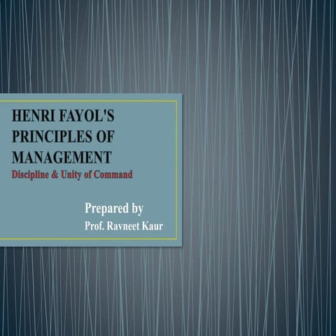 Discipline ; unity of command