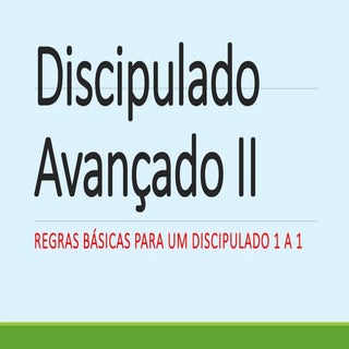 Discipulado Avançado II - MDA COMEJE