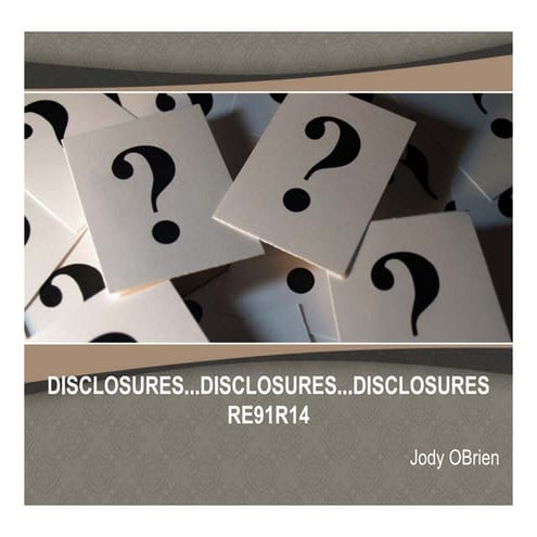 MA CEU DISCLOSURES.....DISCLOSURES....DISCLOSURES - RE91R14 