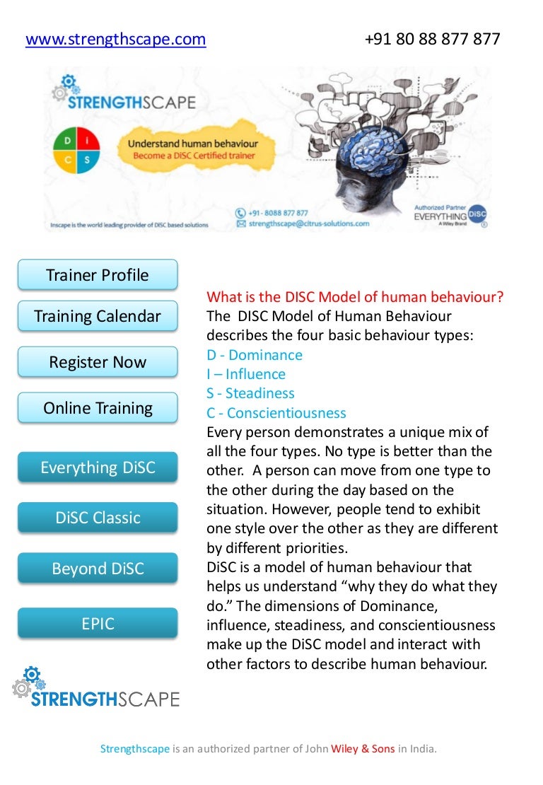 DiSC model of human behaviour DiSC Model Assessments