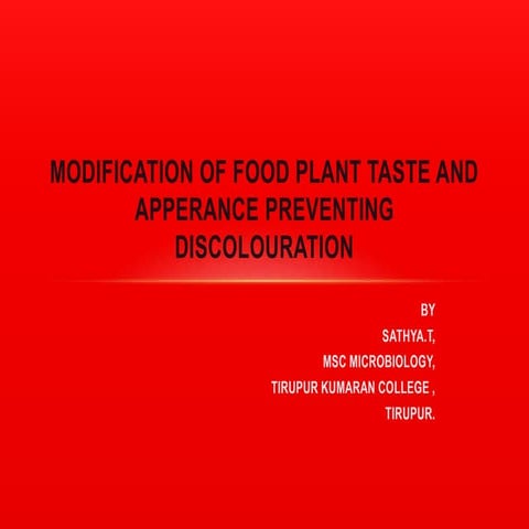 Discolouration modification by genetic engineering ppt for students  