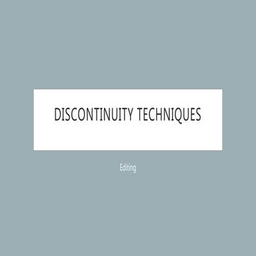 Discontinuity editing