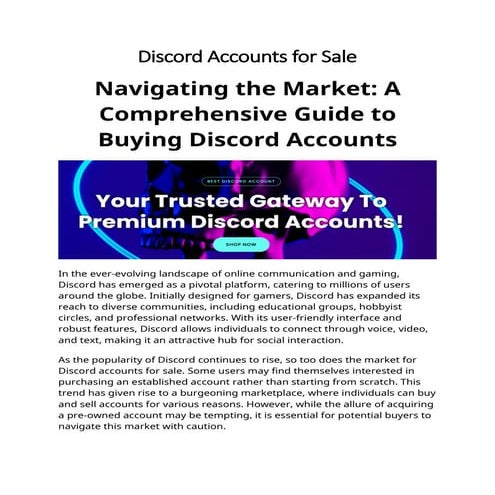 Discord Accounts for Sale - Aged Discord accounts for sale
