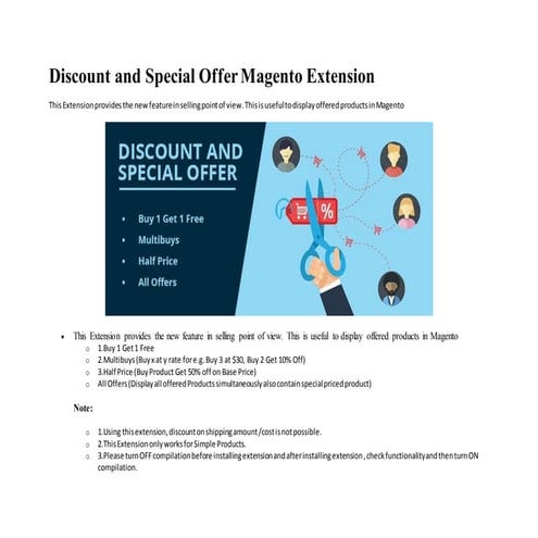 Discount and special offer magento extension