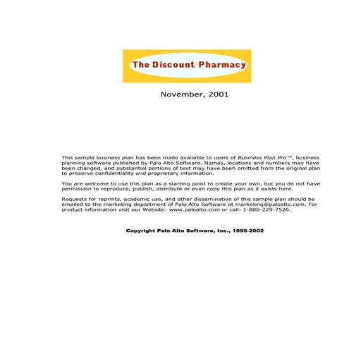 Discount pharmacy marketing plan