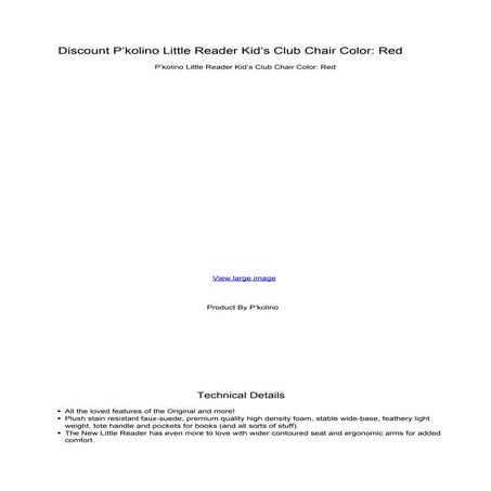 Discount pkolino little reader kids club chair color red