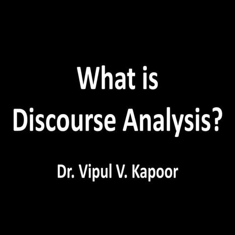 Discourse Analysis in Linguistics II Research Method II Qualitative ...